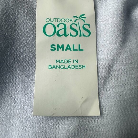 OUTDOOR OASIS BLUE AND WHITE STRIPED ONE PIECE SWIMSUIT - SIZE SMALL - Picture 6 of 7